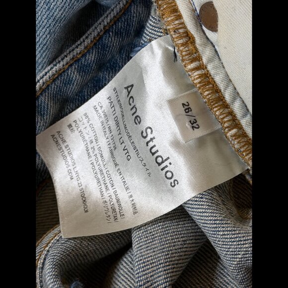 Acne Studios Jeans 26 Womens Blue Patti Dirty Ankle Skinny Stretch - Picture 8 of 8